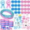 Baby Gender Reveal Party Favors Supplies Ideas, Team Boy or Girl Pins Daddy and Mommy Badge Pin Silicone Bracelet Photo Prop Necklace, 104 Baby Shower Favors Pink Blue Gender Reveal Decor Game